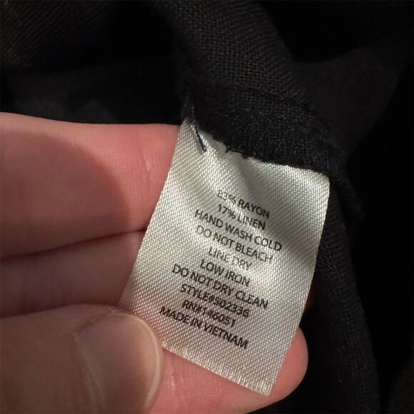 Minimalist Black Sleeveless Dress Duster Tunic Button Front Collar Lagenlook S - Picture 8 of 10